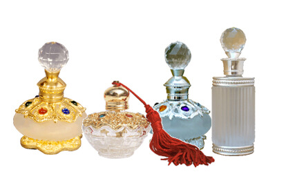 Perfume Bottles with Metal and Beads Decoration